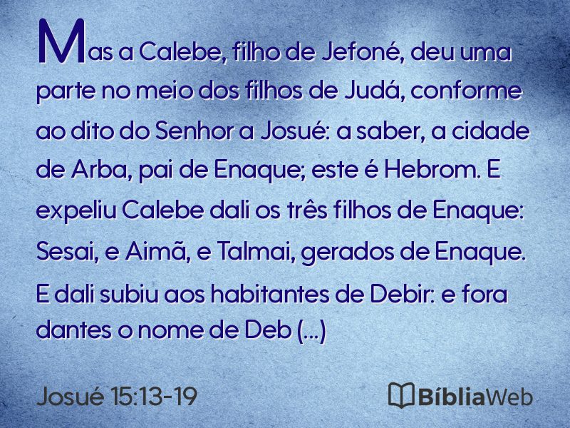 Josué 15:13-19 em imagem para compartilhar