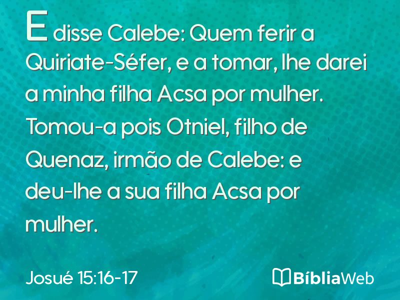 Josué 15:16-17 em imagem para compartilhar
