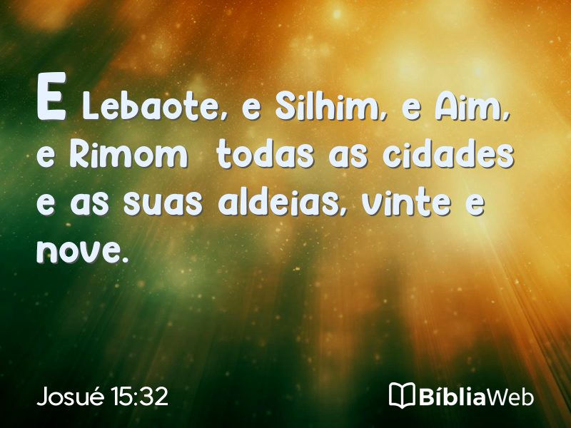 Josué 15:32 em imagem para compartilhar
