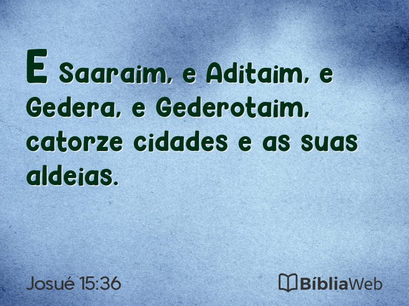 Josué 15:36 em imagem para compartilhar
