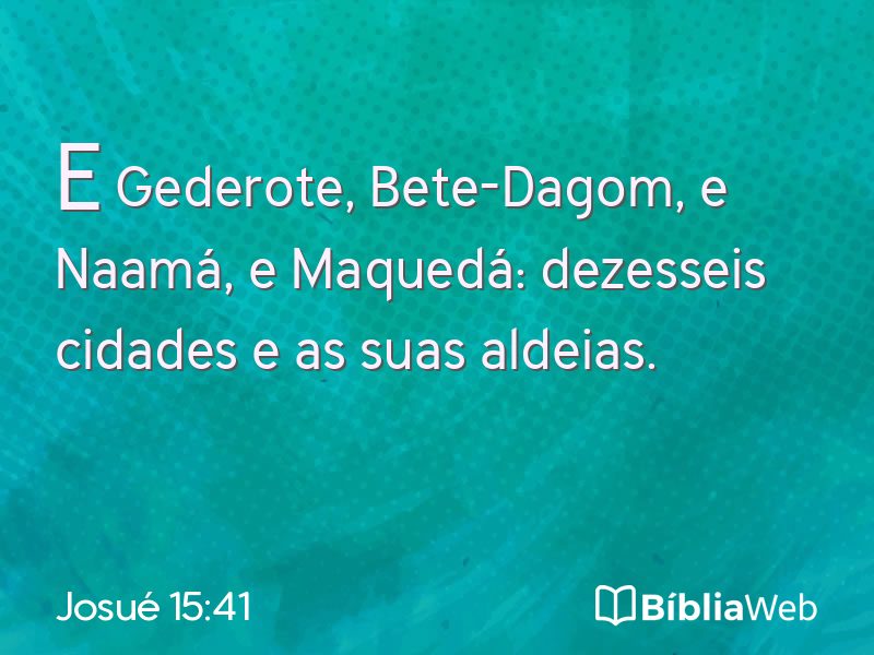 Josué 15:41 em imagem para compartilhar