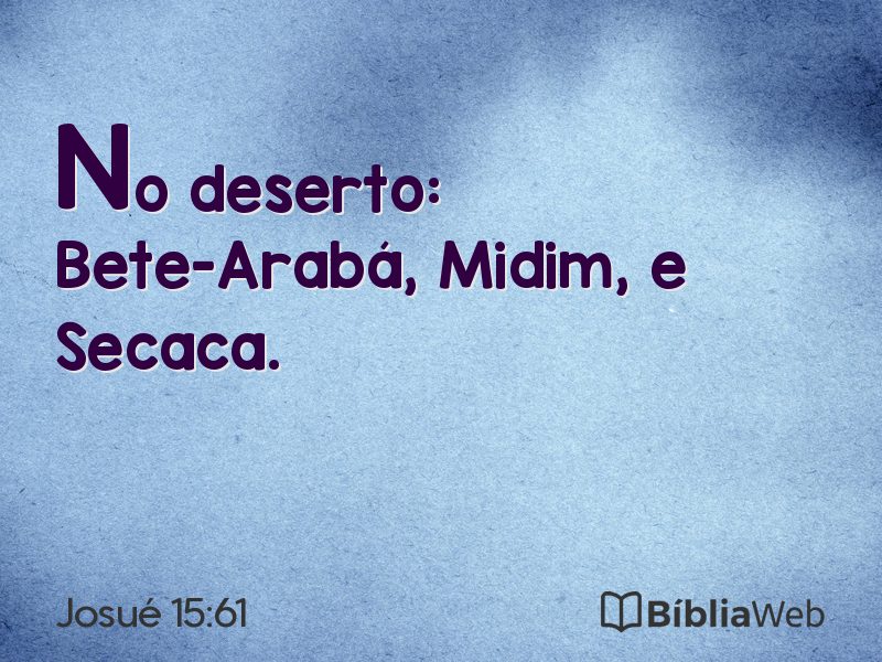 Josué 15:61 em imagem para compartilhar