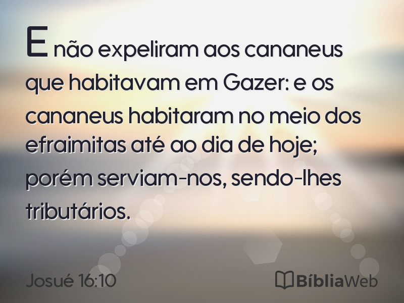 Josué 16:10 em imagem para compartilhar