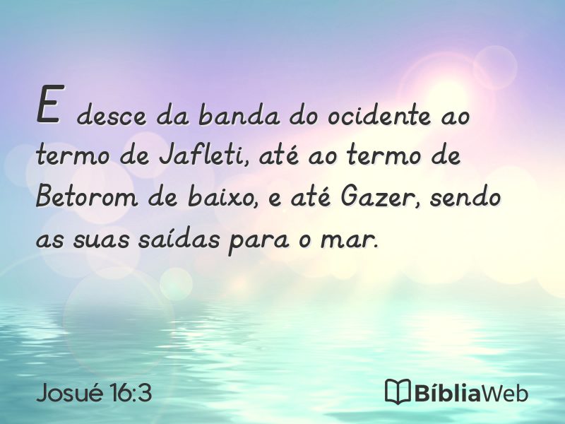 Josué 16:3 em imagem para compartilhar