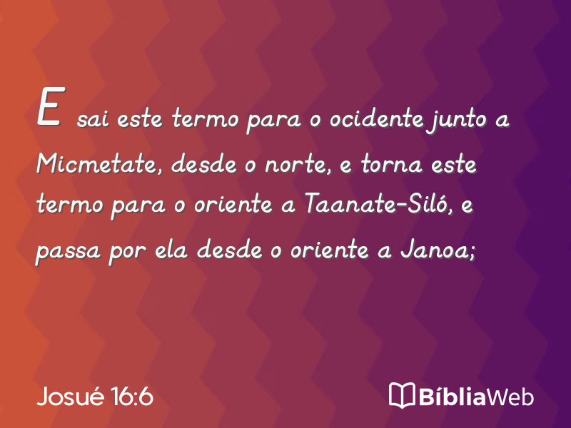 Josué 16:6 em imagem para compartilhar