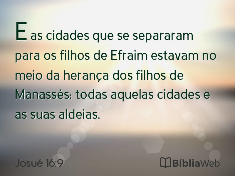Josué 16:9 em imagem para compartilhar