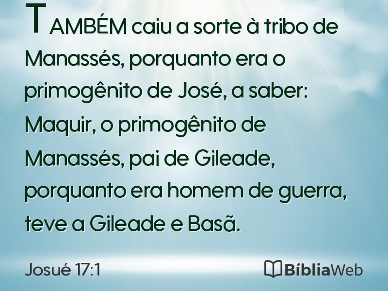 Josué 17:1 em imagem para compartilhar