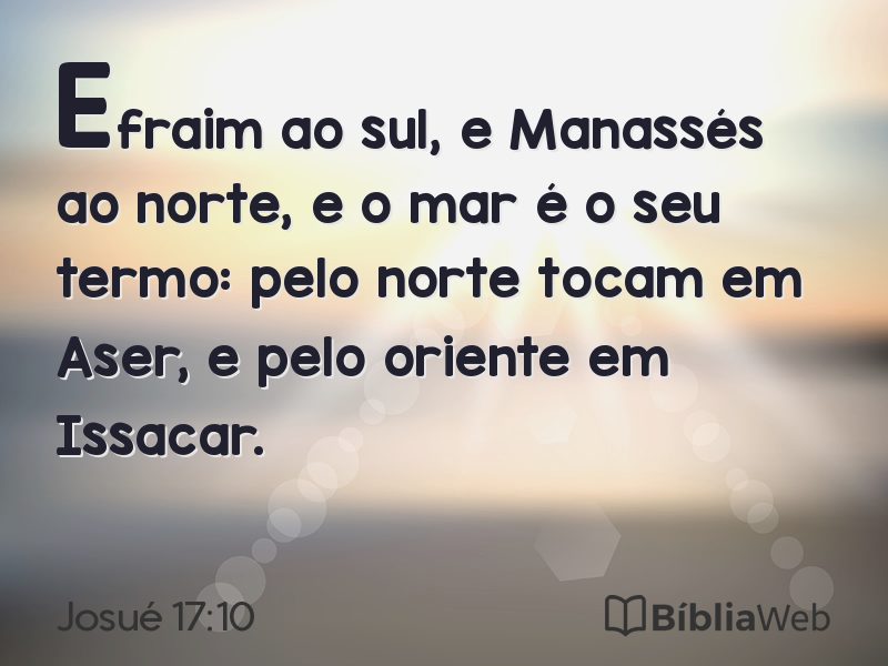 Josué 17:10 em imagem para compartilhar