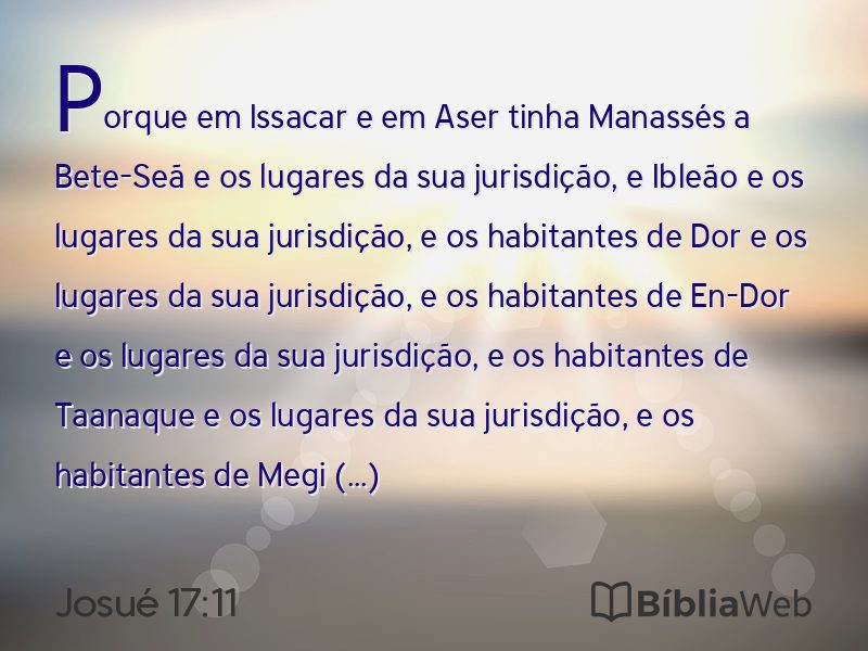 Josué 17:11 em imagem para compartilhar
