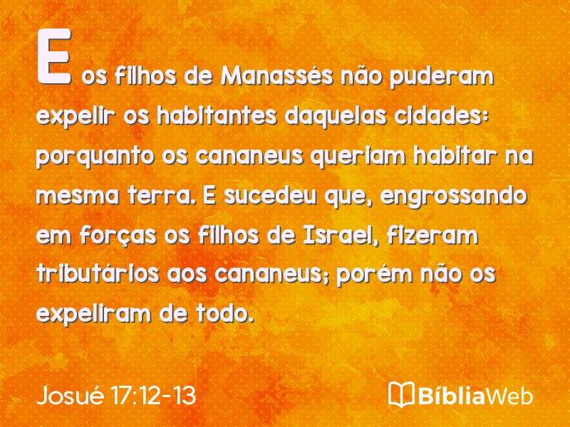 Josué 17:12-13 em imagem para compartilhar