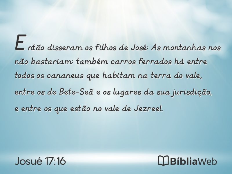 Josué 17:16 em imagem para compartilhar