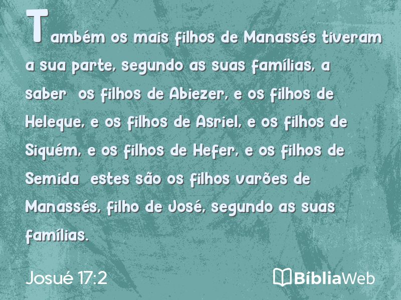 Josué 17:2 em imagem para compartilhar