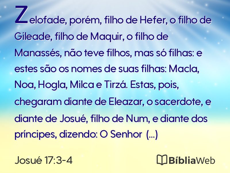 Josué 17:3-4 em imagem para compartilhar