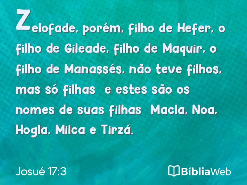 Josué 17:3 em imagem para compartilhar