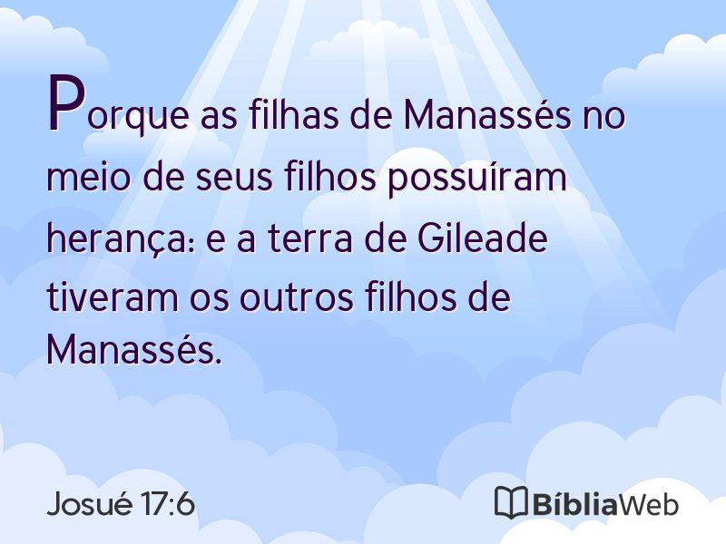 Josué 17:6 em imagem para compartilhar