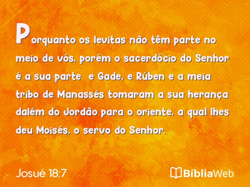 Josué 18:7 em imagem para compartilhar