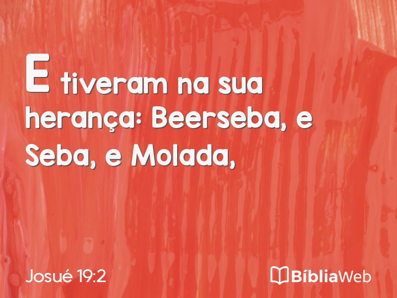 Josué 19:2 em imagem para compartilhar