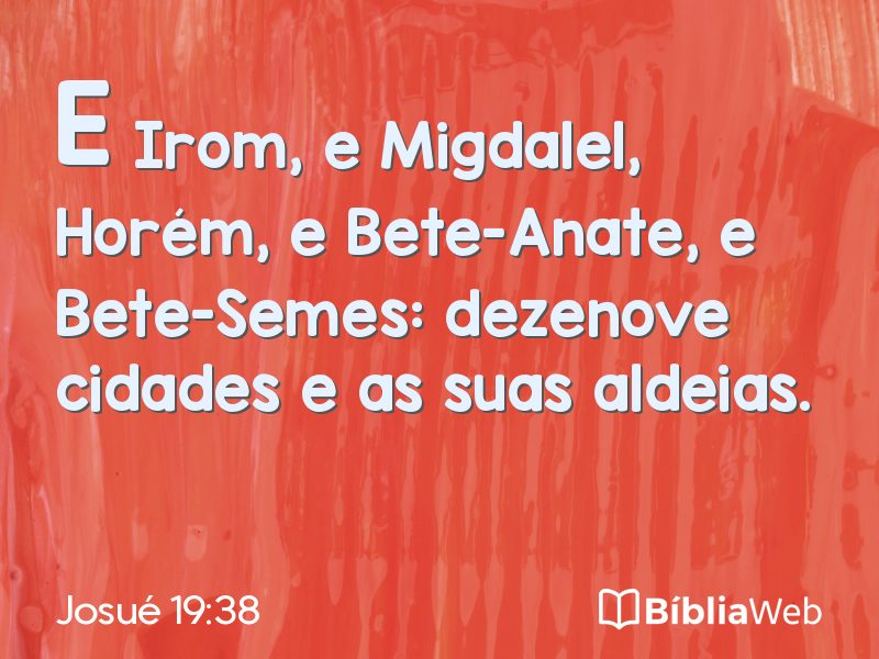 Josué 19:38 em imagem para compartilhar