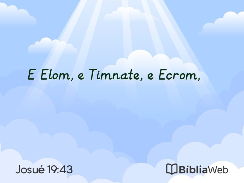 Josué 19:43 em imagem para compartilhar
