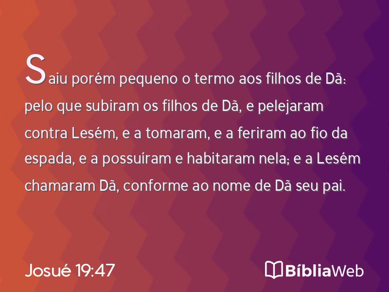 Josué 19:47 em imagem para compartilhar
