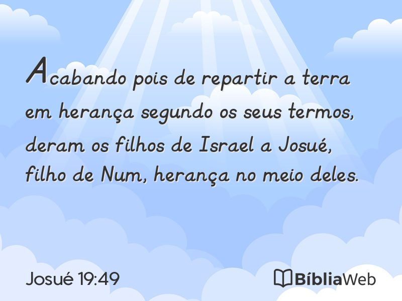 Josué 19:49 em imagem para compartilhar