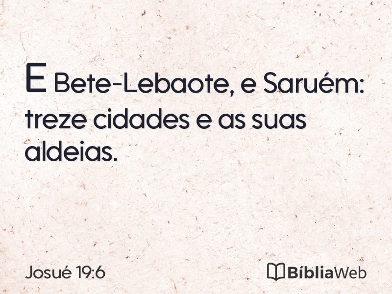 Josué 19:6 em imagem para compartilhar