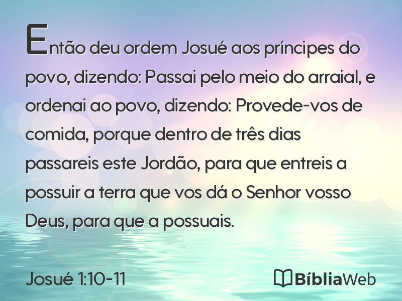 Josué 1:10-11 em imagem para compartilhar