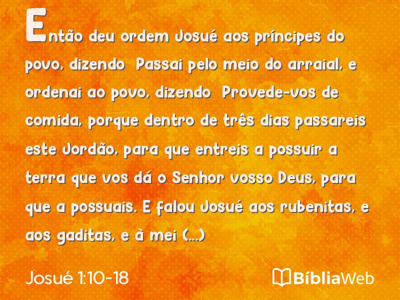 Josué 1:10-18 em imagem para compartilhar