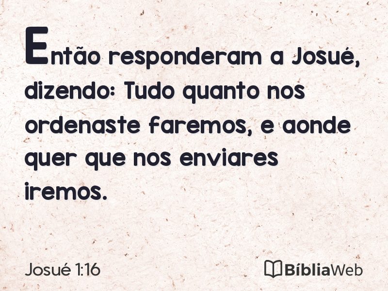 Josué 1:16 em imagem para compartilhar