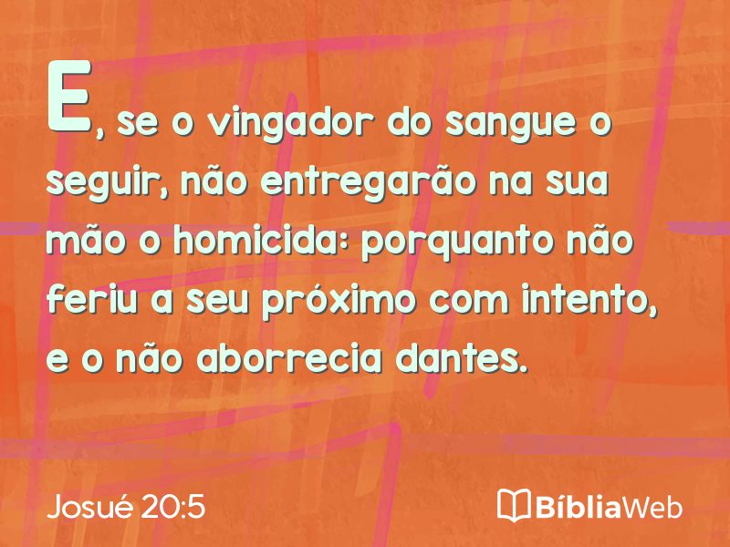 Josué 20:5 em imagem para compartilhar