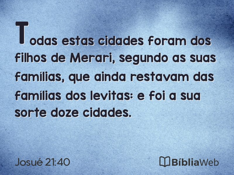 Josué 21:40 em imagem para compartilhar