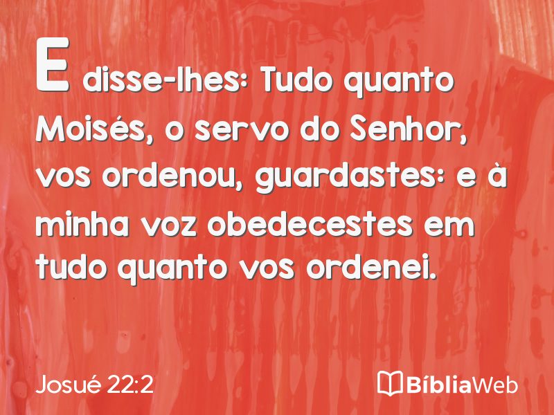 Josué 22:2 em imagem para compartilhar