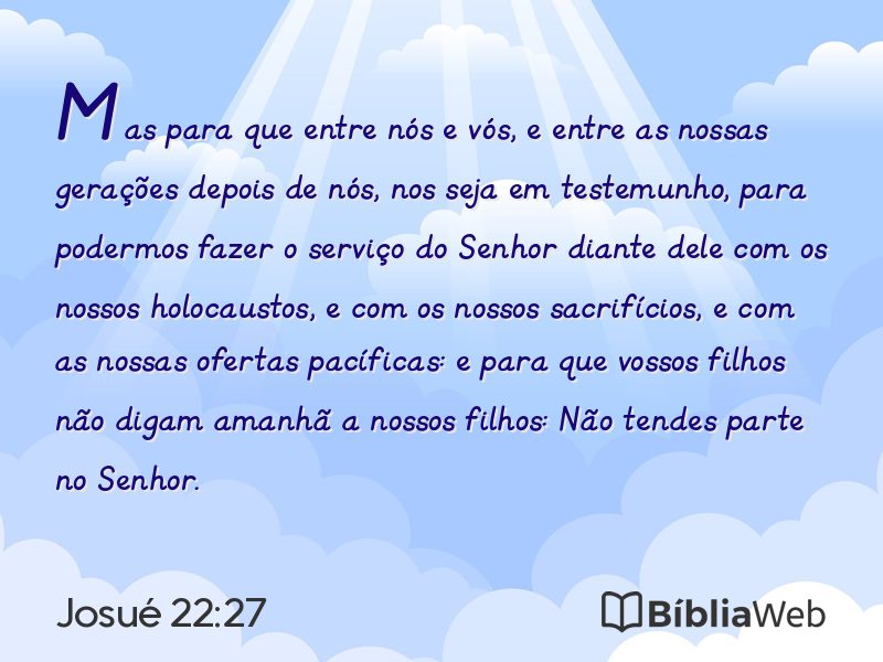 Josué 22:27 em imagem para compartilhar