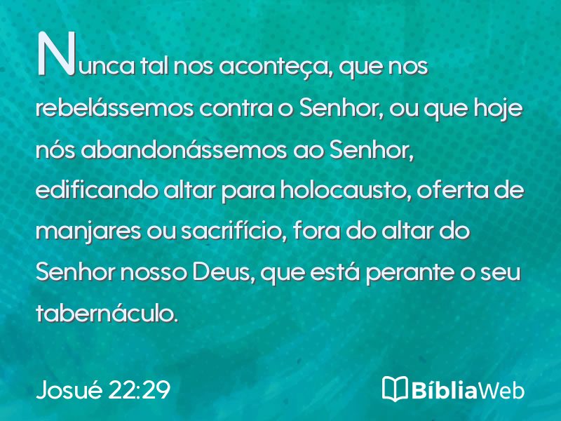 Josué 22:29 em imagem para compartilhar