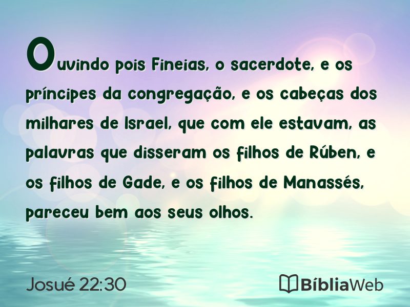 Josué 22:30 em imagem para compartilhar