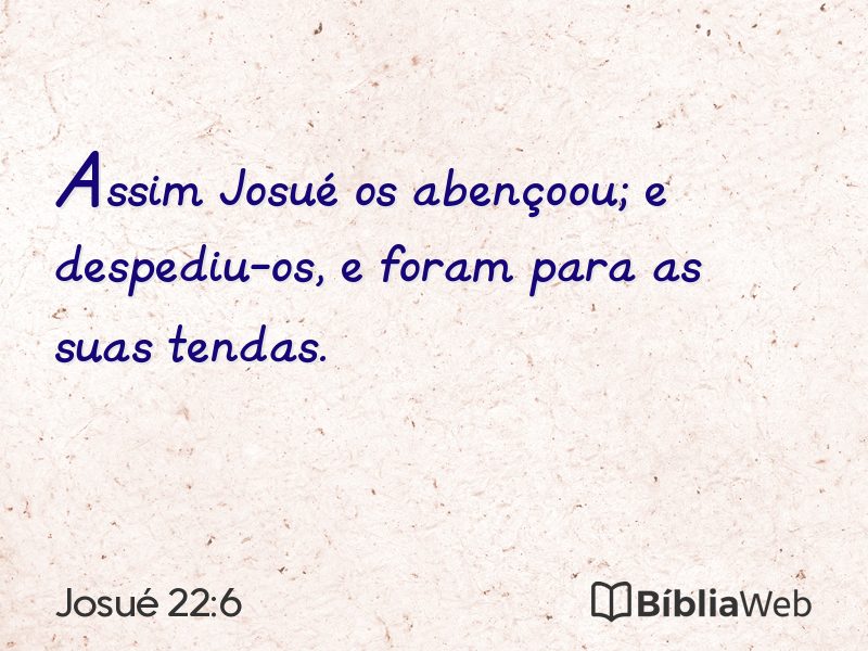 Josué 22:6 em imagem para compartilhar