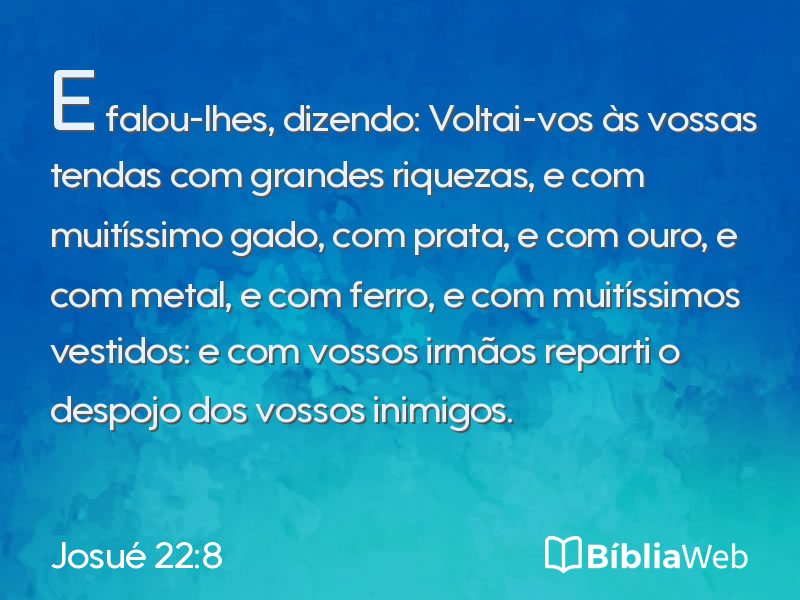 Josué 22:8 em imagem para compartilhar