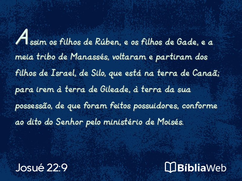 Josué 22:9 em imagem para compartilhar