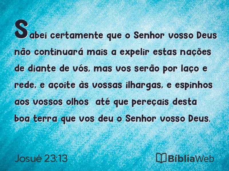 Josué 23:13 em imagem para compartilhar
