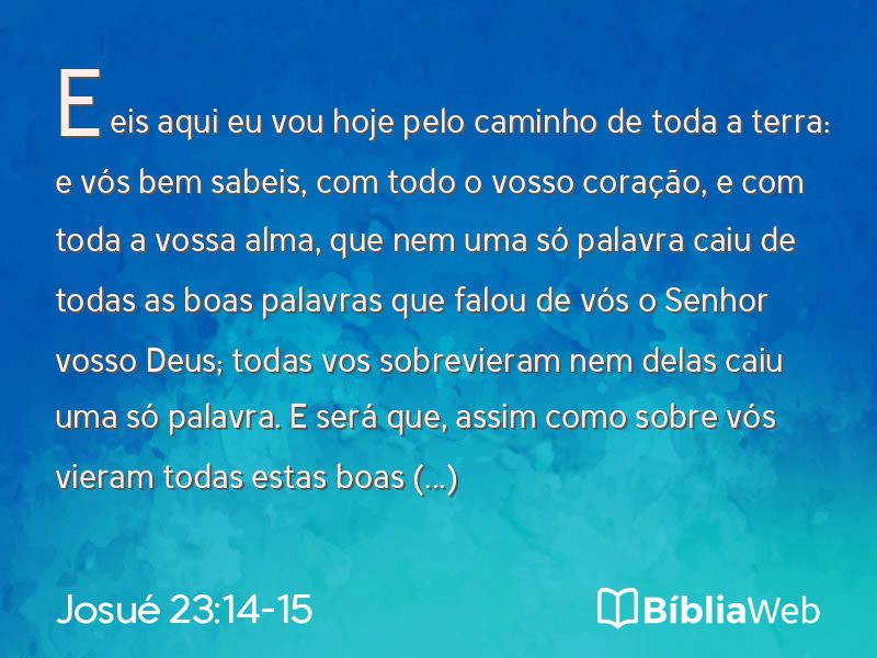 Josué 23:14-15 em imagem para compartilhar