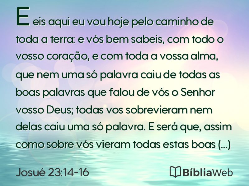 Josué 23:14-16 em imagem para compartilhar