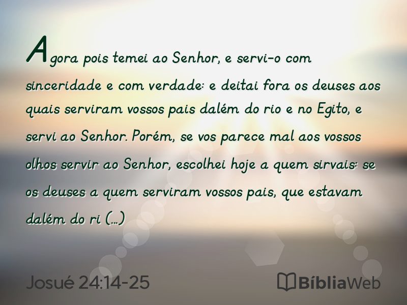 Josué 24:14-25 em imagem para compartilhar