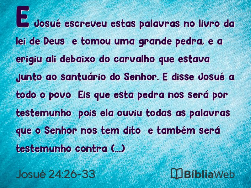 Josué 24:26-33 em imagem para compartilhar