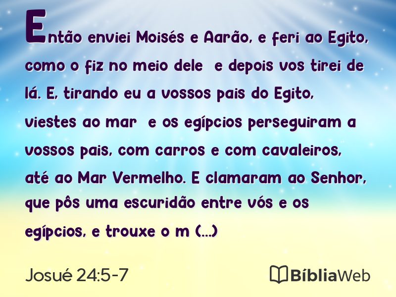 Josué 24:5-7 em imagem para compartilhar