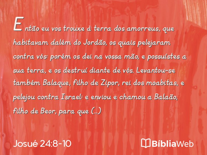Josué 24:8-10 em imagem para compartilhar