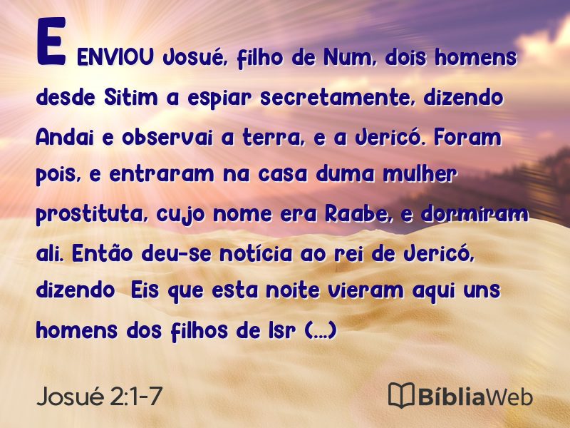 Josué 2:1-7 em imagem para compartilhar