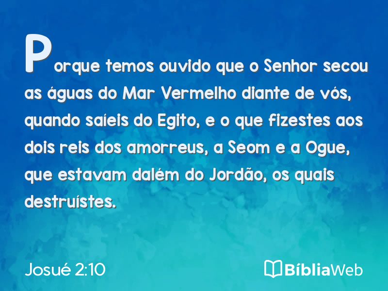 Josué 2:10 em imagem para compartilhar