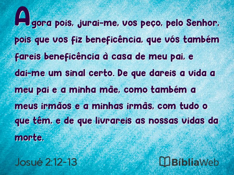 Josué 2:12-13 em imagem para compartilhar