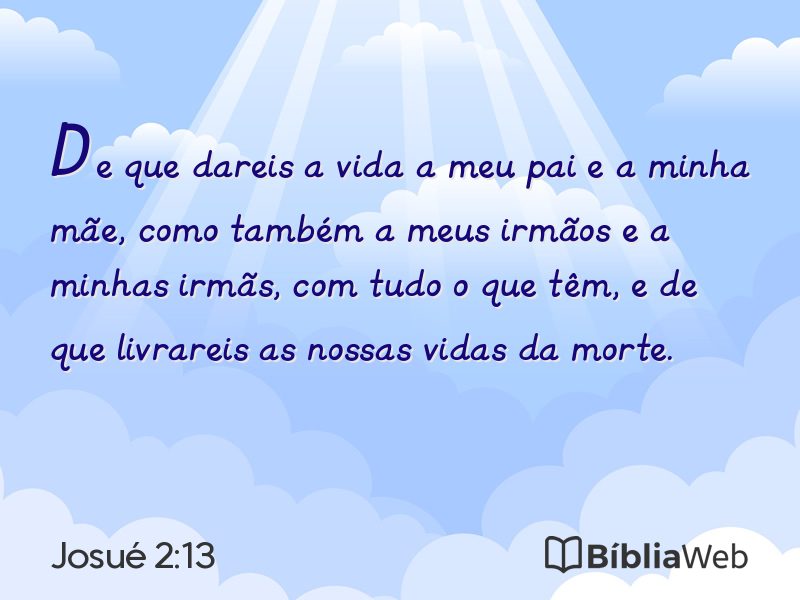 Josué 2:13 em imagem para compartilhar