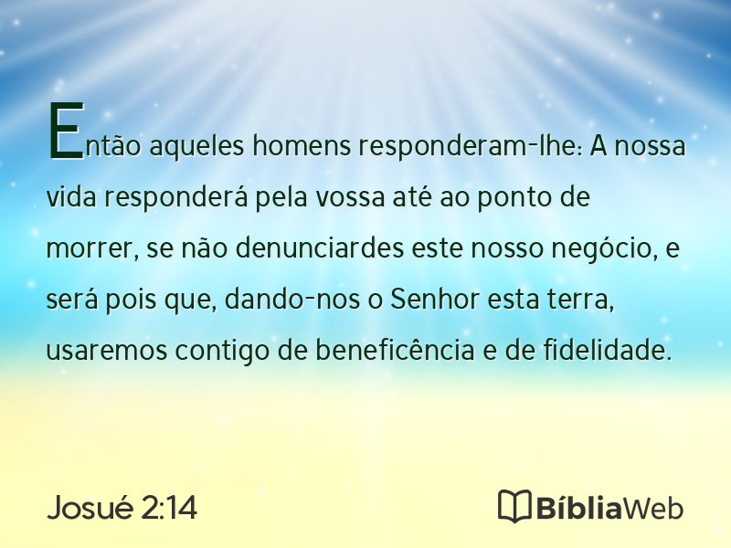 Josué 2:14 em imagem para compartilhar